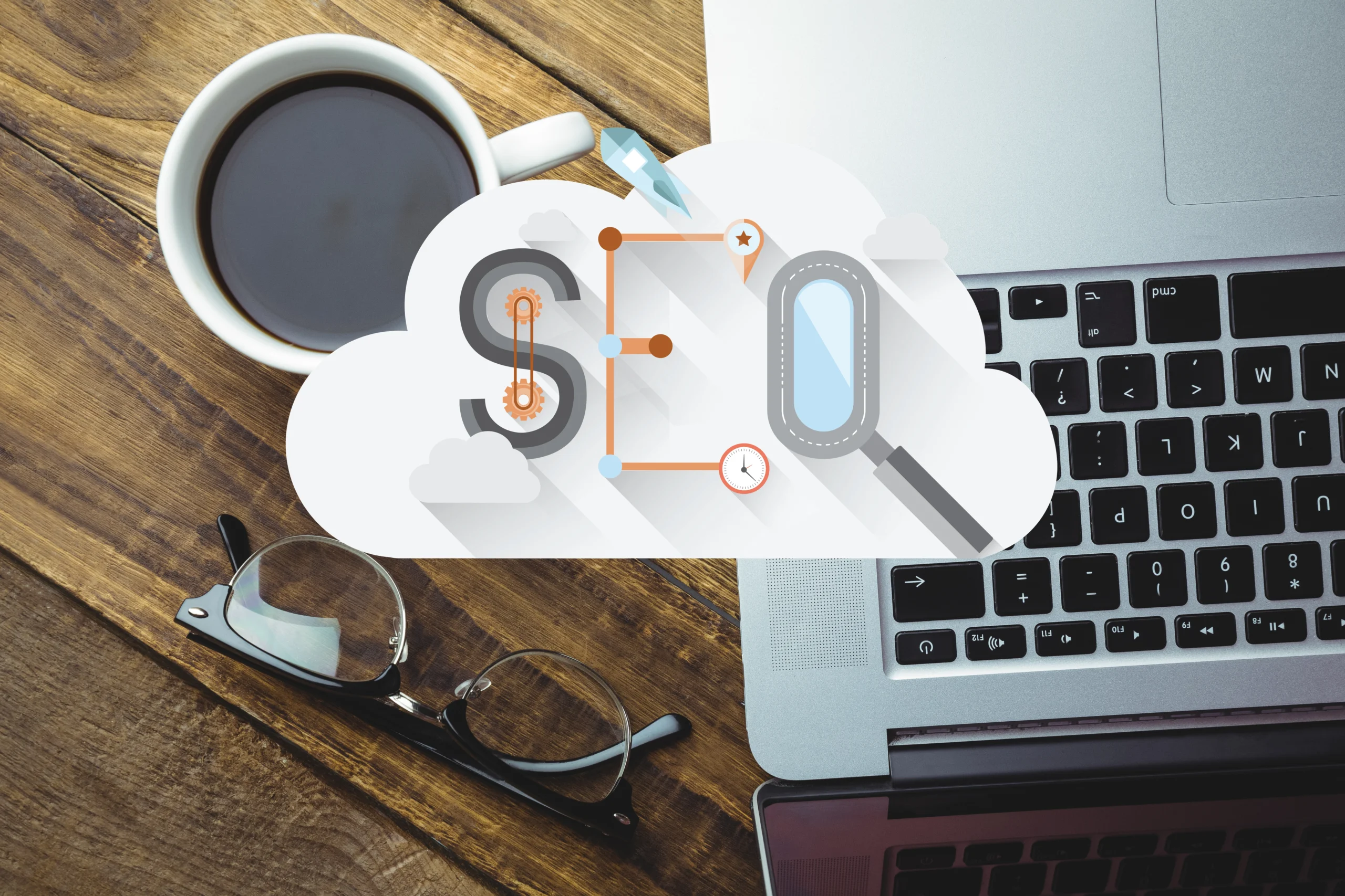 Search Engine Optimization (SEO) icon representing website optimization, keyword research, and improved search engine rankings.